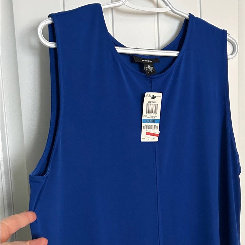 Alfani Royal Blue Sleeveless Blouse - Picture 3 of 5